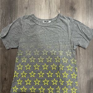 CHRLDR Gray and Yellow Star Short Sleeve Tee